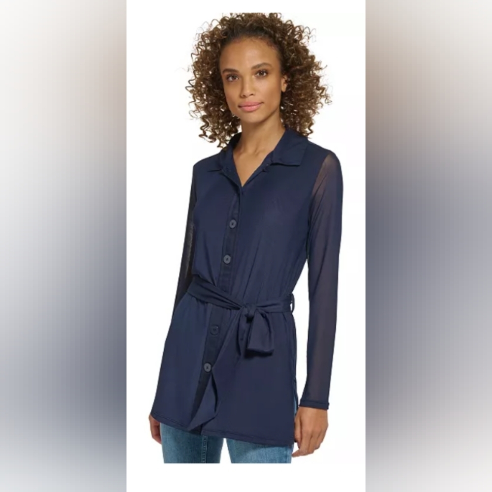 Calvin Klein, Woman's Casual Cardigan,Belted, Button Front Tunic , SIZE XS,NWT